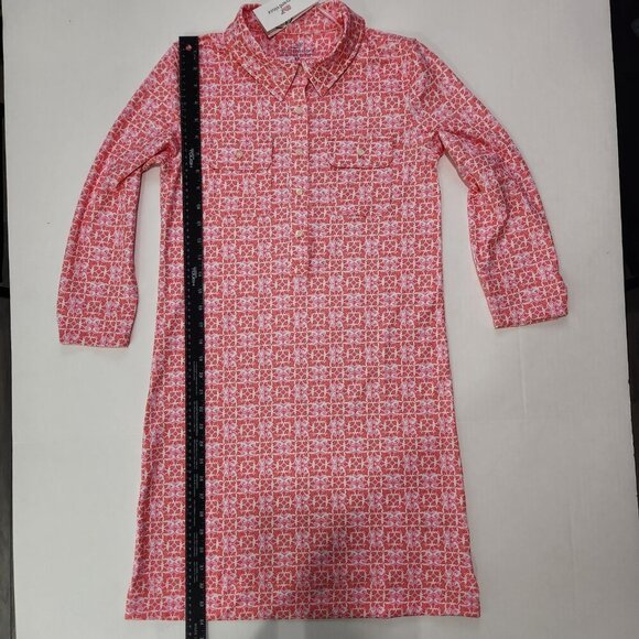 Vineyard Vines NWT Sankaty Striped‎ Margo Dress XS Pink White Long Sleeve UPF 50 - Picture 7 of 9